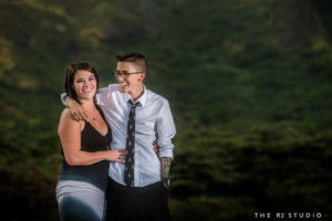 hawaii wedding photographers and oahu elopement photographer, the r2 studio, photographed this same sex couples portrait on Oahu, Hawaii.