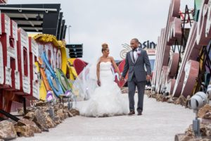 the neon museum in las vegas wedding photos by the best las vegas wedding photographers, The R2 Studio. These are also called wedding photos at the boneyard in las vegas.