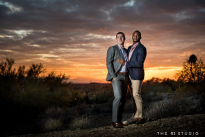 surprise proposal and engagement session in scottsdale at the JW marriott by The R2 Studio. We specialize in photographing same sex couples and making them feel fabulous.